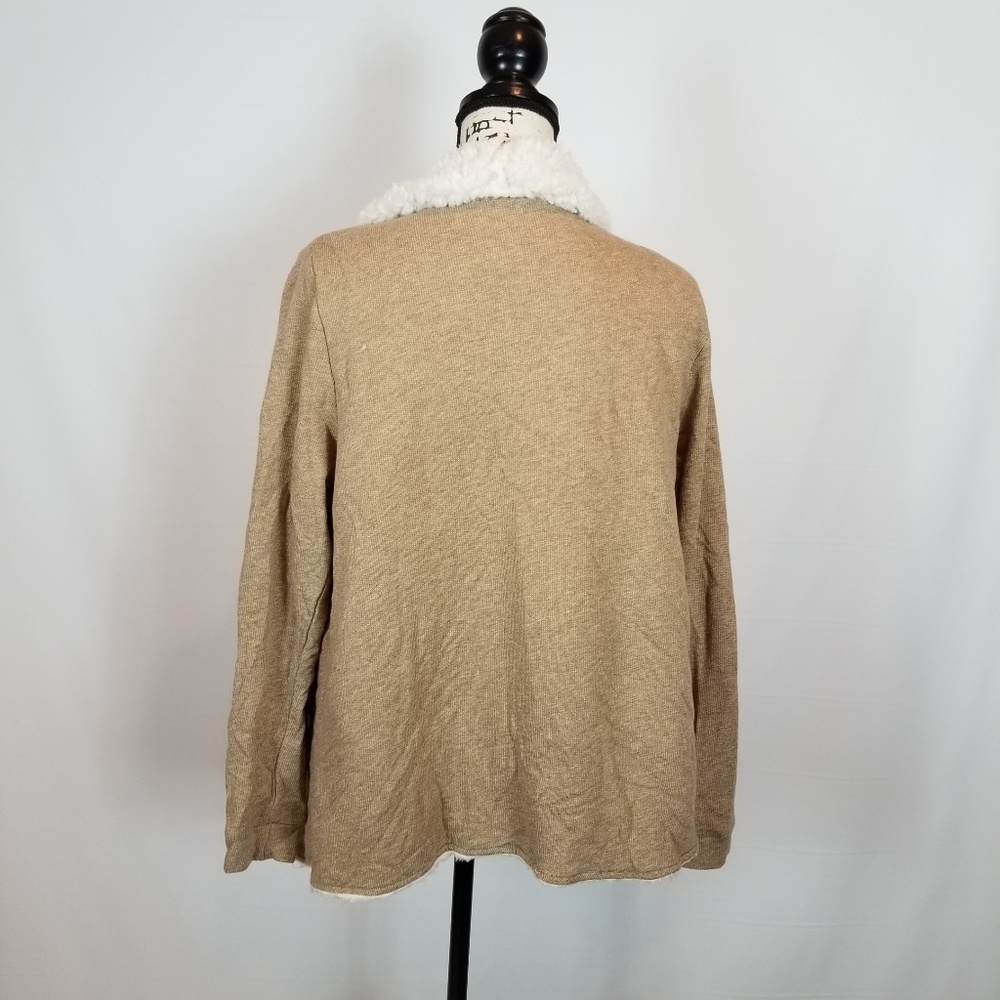 H & M Womens Tan Open Front Sweater Cardigan L - Picture 7 of 8